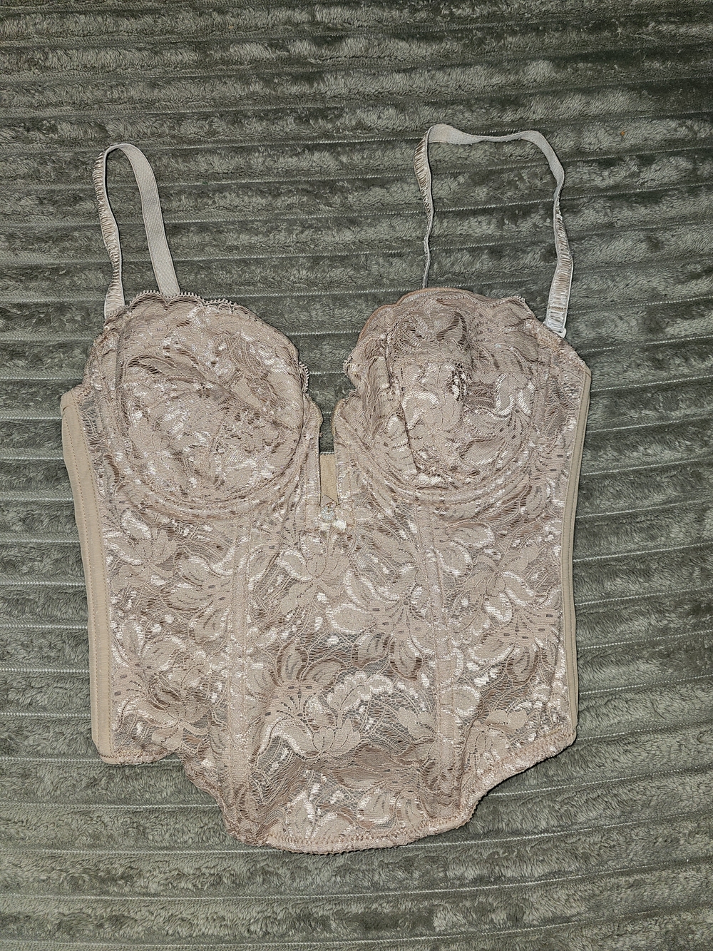 Longline Lace Bustier in Blush Pink - B3